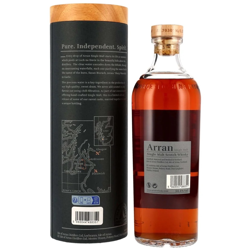 Arran 15 Jahre - Rare Batch - Peated Sherry Butts - Single Malt Scotch Whisky 54,4% Vol. 0,7l