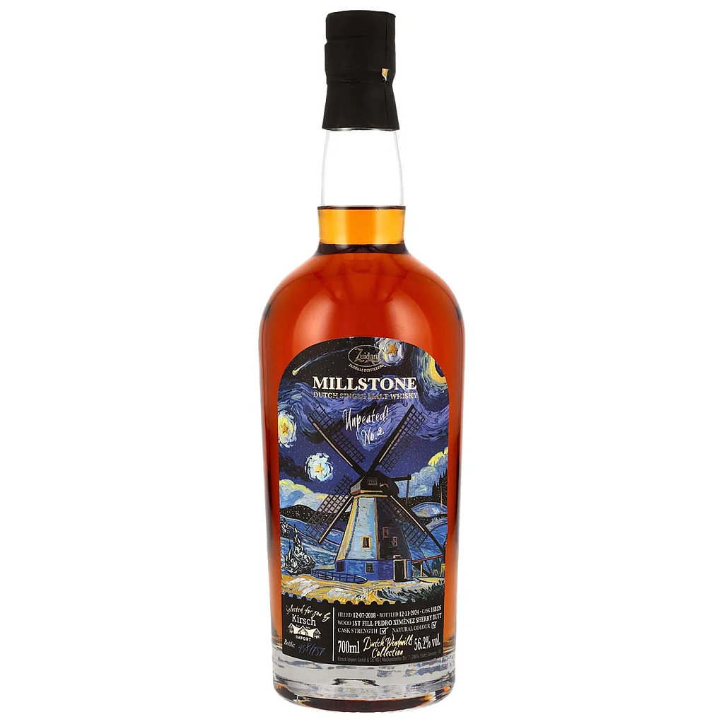 Millstone 6 Years Old - 2018/2024 - Zuidam - Dutch Windmills Collection No. 2 - Cask #18B126 - PX Sherry Butt - Dutch Single Malt Whisky 56,2% Vol. 0,7l