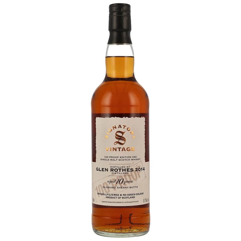 Signatory Vintage 100 Proof Edition #20 - Glen Rothes 10 Years Old 2014/2024 Oloroso Sherry Butts Single Malt Whisky 57,1% Vol. 0,7l