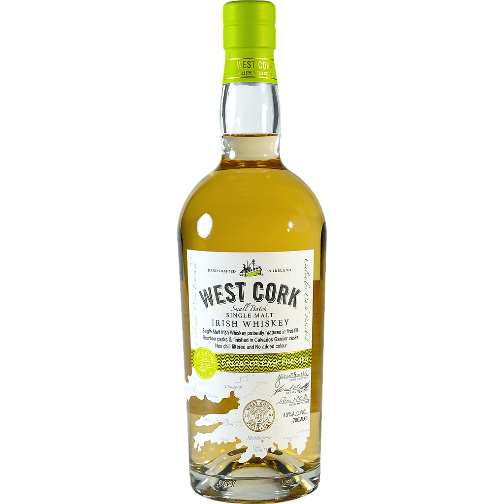  West Cork Single Malt Irish Whiskey CALVADOS CASK FINISHED 43% Vol. 0,7l 