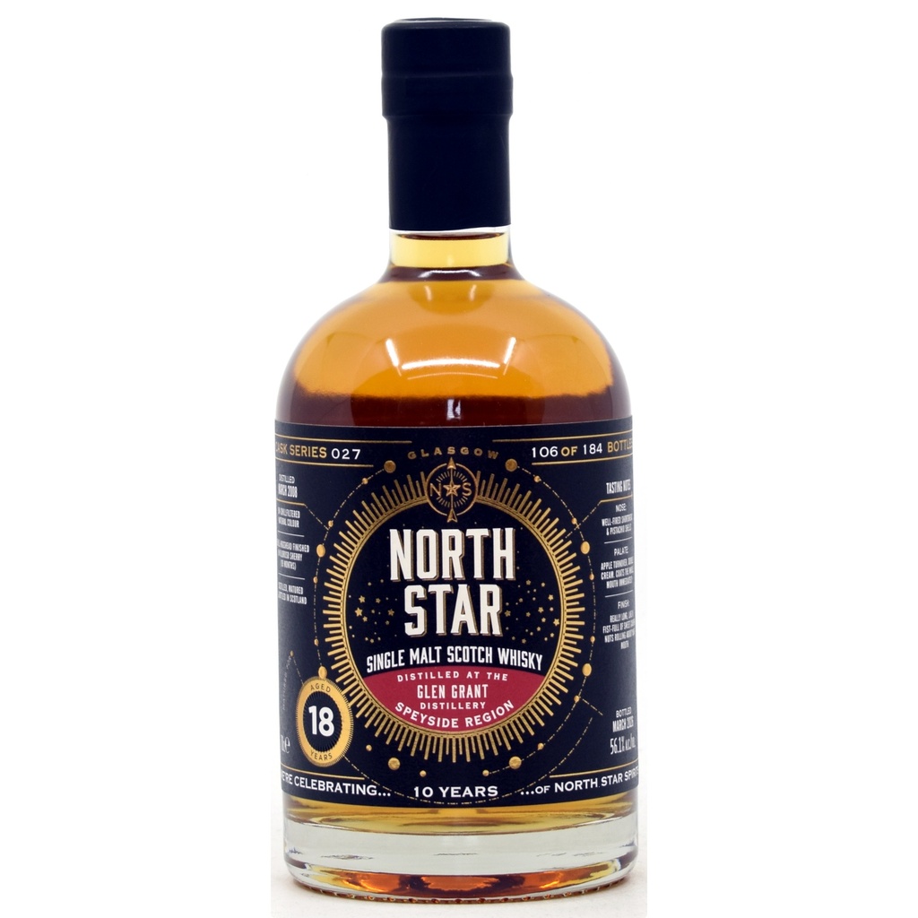 North Star Spirits - Glen Moray 2008/2026 - 18 Years Old - Oloroso Sherry Cask - Cas Series 027 56,1% Vol. 0,7l