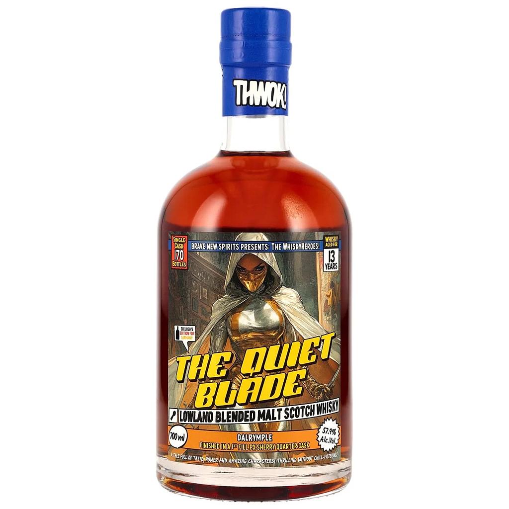 Brave New Spirits - Dalrymple 13 Years Old - The Quiet Blade - Whisky Heroes - 1st Fill PX Sherry Quarter Cask Finish - Lowland Blended Malt Scotch Whisky 57,9% 0,7l