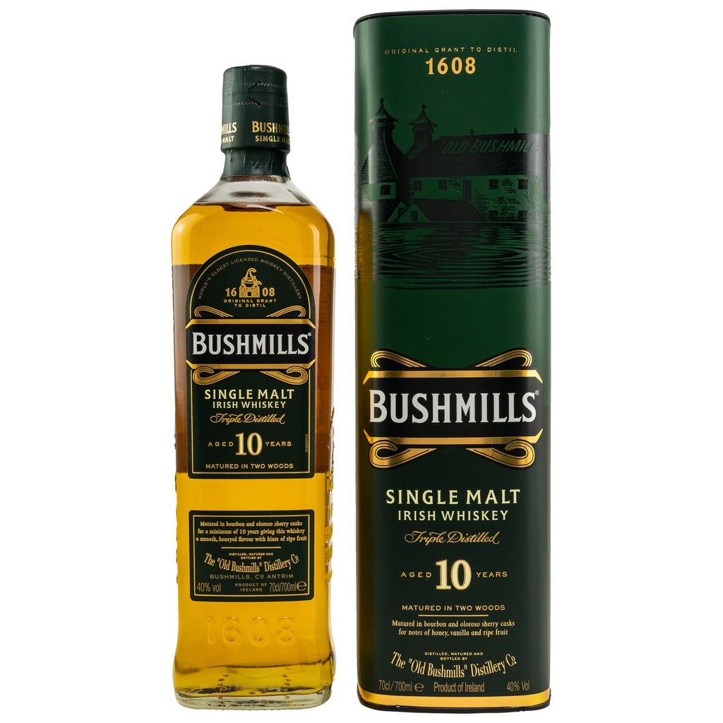 Bushmills 10 Years Old Single Malt Irish Whiskey 40% Vol. 0,7 l