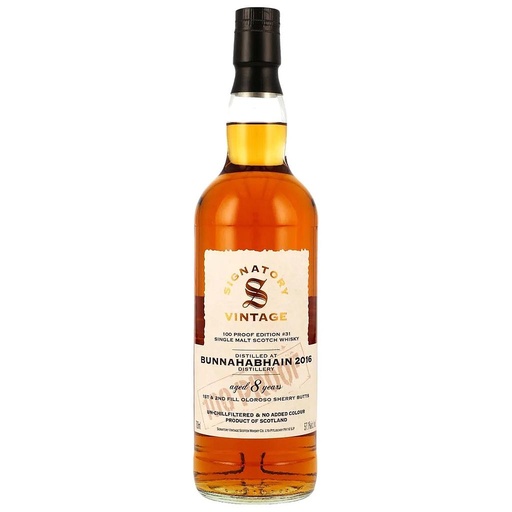 [P0001175] Signatory Vintage 100 Proof Edition #31 - Bunnahabhain 8 Years Old 2016/2024 Oloroso Sherry Butts Single Malt Whisky 57,1% Vol. 0,7l