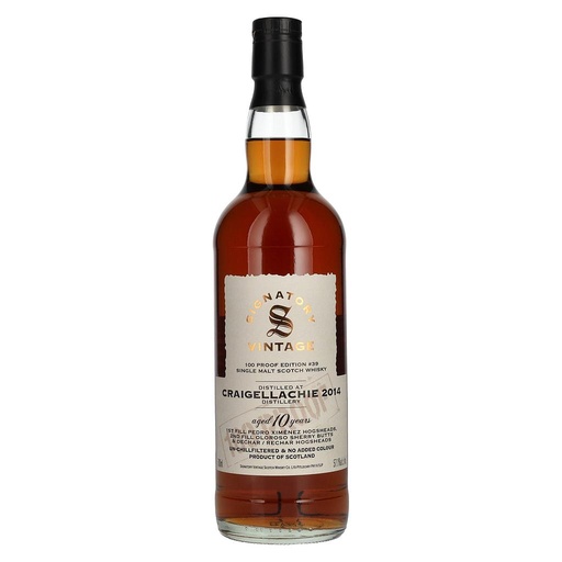 [P0001178] Signatory Vintage 100 Proof Edition #39 - Craigellachie 10 Years Old 2014/2024 1st fill PX Hogsheads, 2nd fill Oloroso Sherry Butts & dechat/rechat Hogsheads Single Malt Whisky 57,1% Vol. 0,7l
