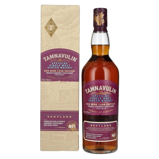 [P0001326] Tamnavulin FRENCH CABERNET SAUVIGNON CASK Speyside Single Malt Scotch Whisky 40% Vol. 0,7l
