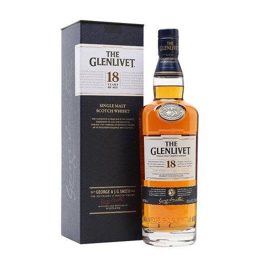 [P0001455] The Glenlivet 18 Years Old Single Malt Scotch Whisky 43%vol 0,7l