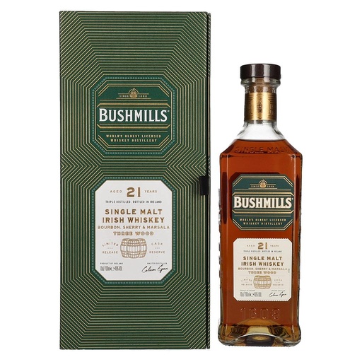 [P0000442] Bushmills 21 Years Old Three Wood Single Malt Irish Whiskey 46% Vol. 0,7l 