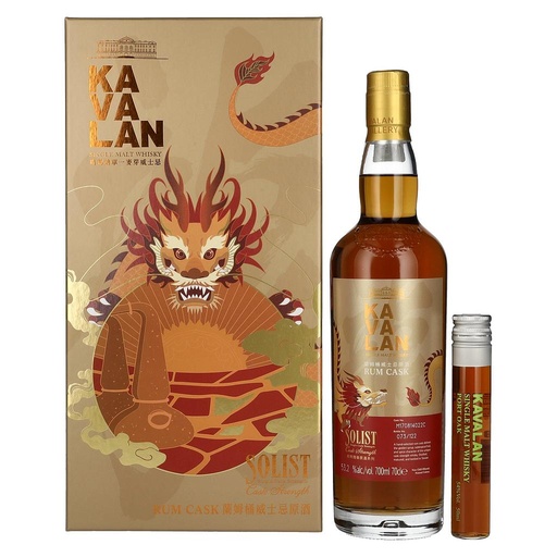 [P0000930] Kavalan SOLIST Rum Cask Single Malt Whisky Dragon Edition 53,2% Vol. 0,7l in Geschenkbox mit 0,05l Miniatur